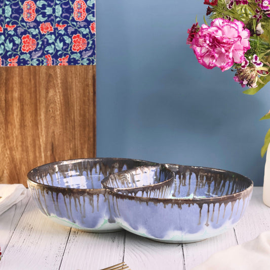 Double Serving Bowls Set with Copper Drip