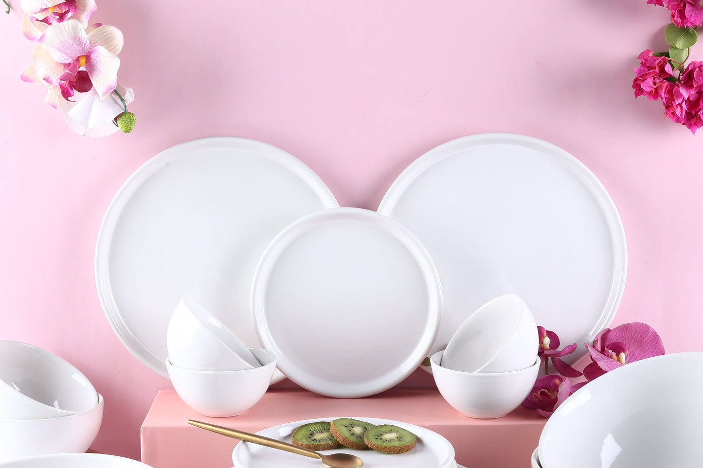 White Gigi Dinner Set for 2 - 7 pieces