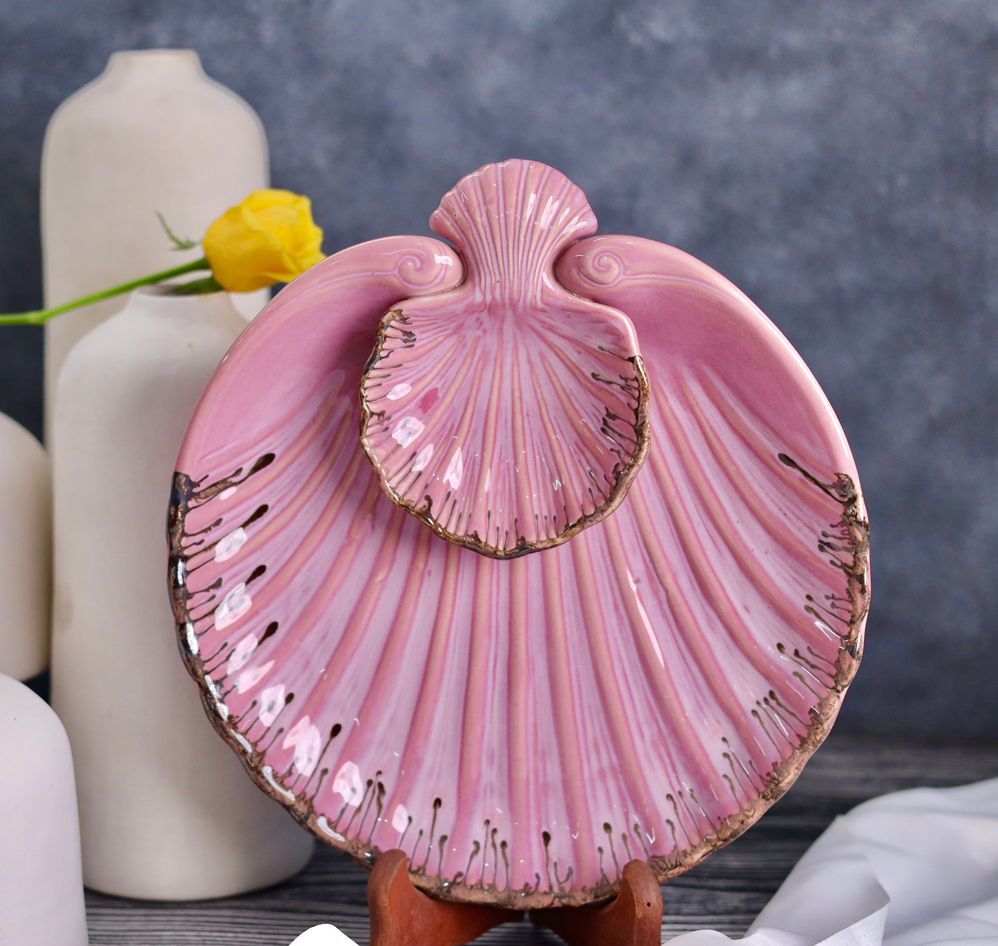 Studio Pottery Exclusive Shell Chip and Dip Platters