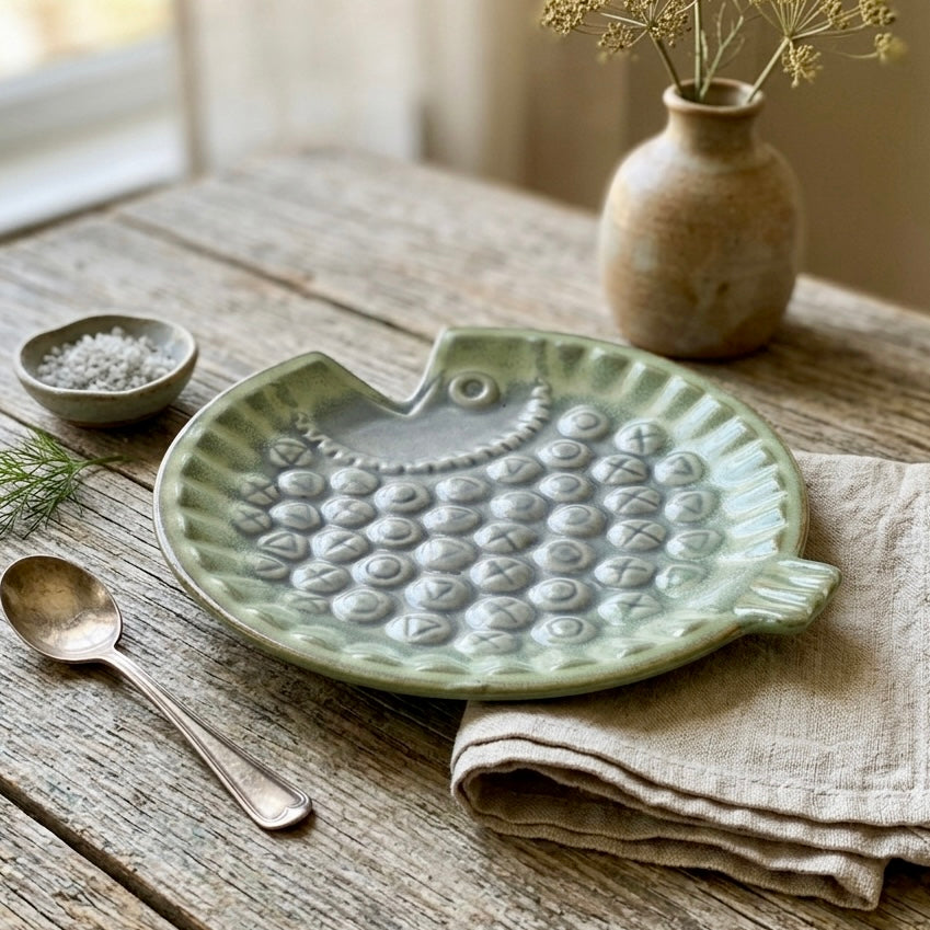 Dreamy Pastel Embossed Fish Platter