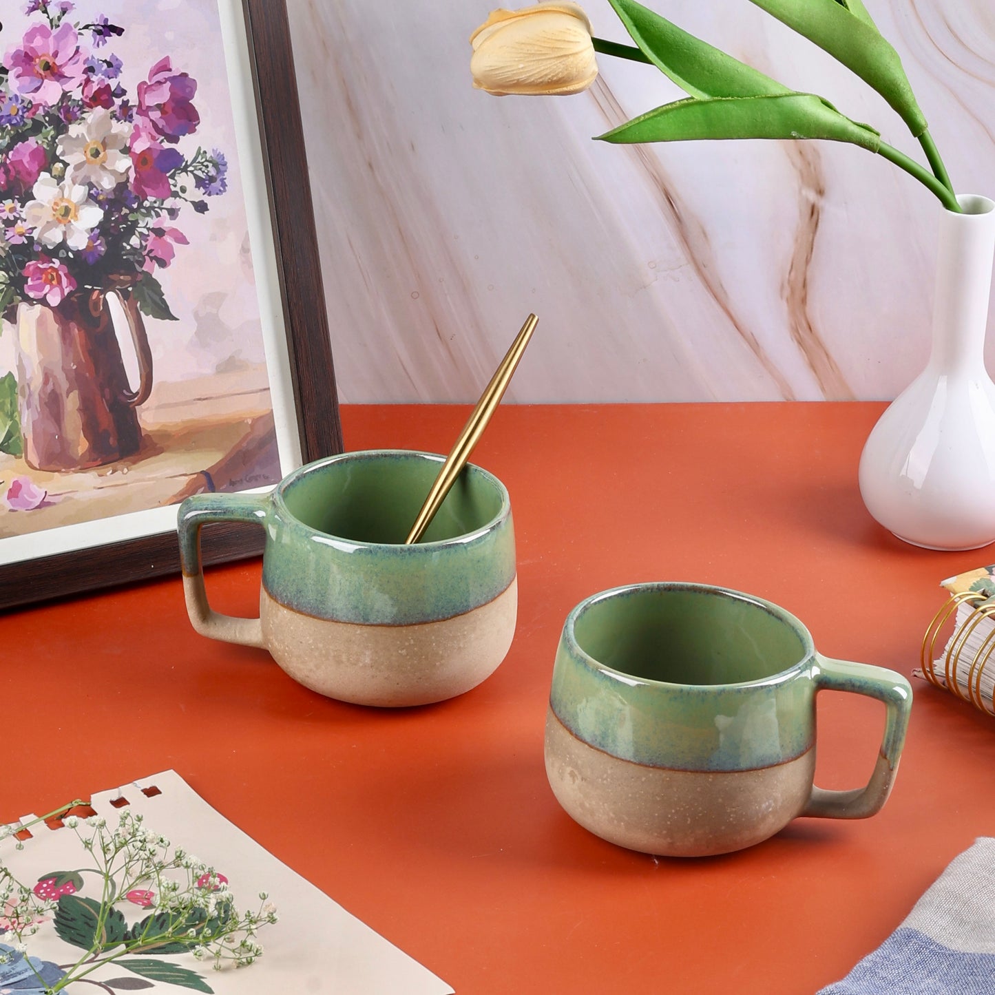 Blue & Green Terra Cups - Set of 2