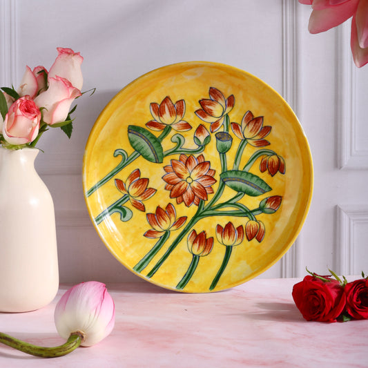 Jaipur Blue Pottery Handpainted Wall Plate Large