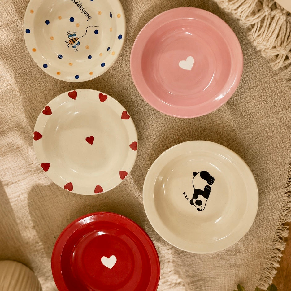 Set of 5 Pinterest inspired pasta plates small