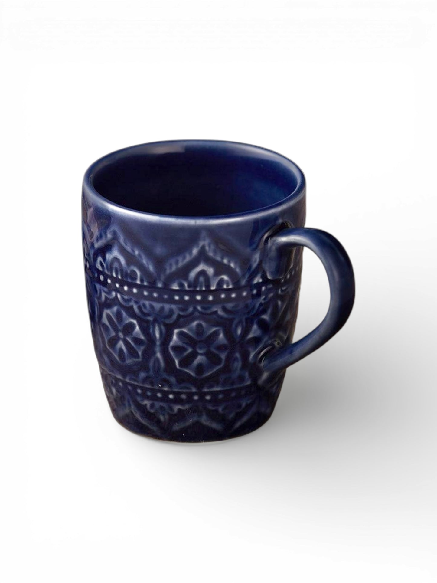 Rooh Blue Embossed Mug - Set of 2