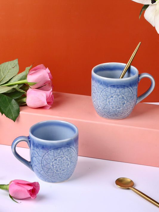Spring Embossed Mugs - Beautiful Spring Colours - Pack of 2