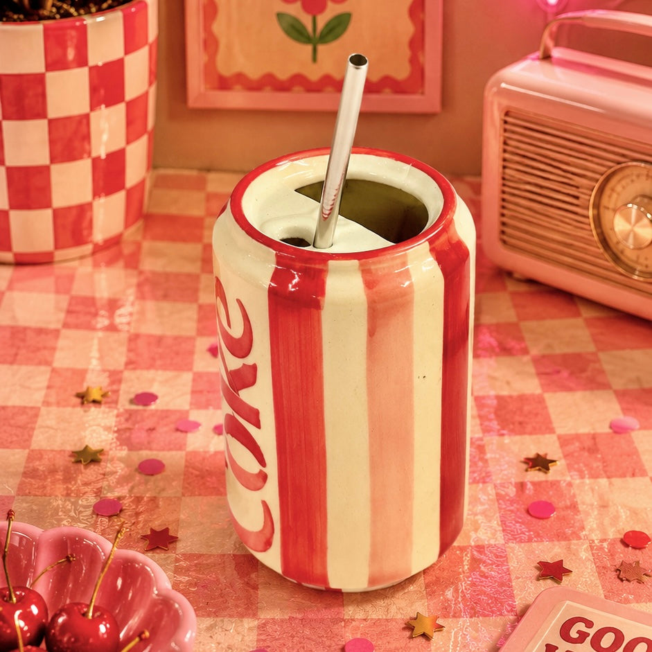 Can Diet Coke Sippers - with stainless steel straws