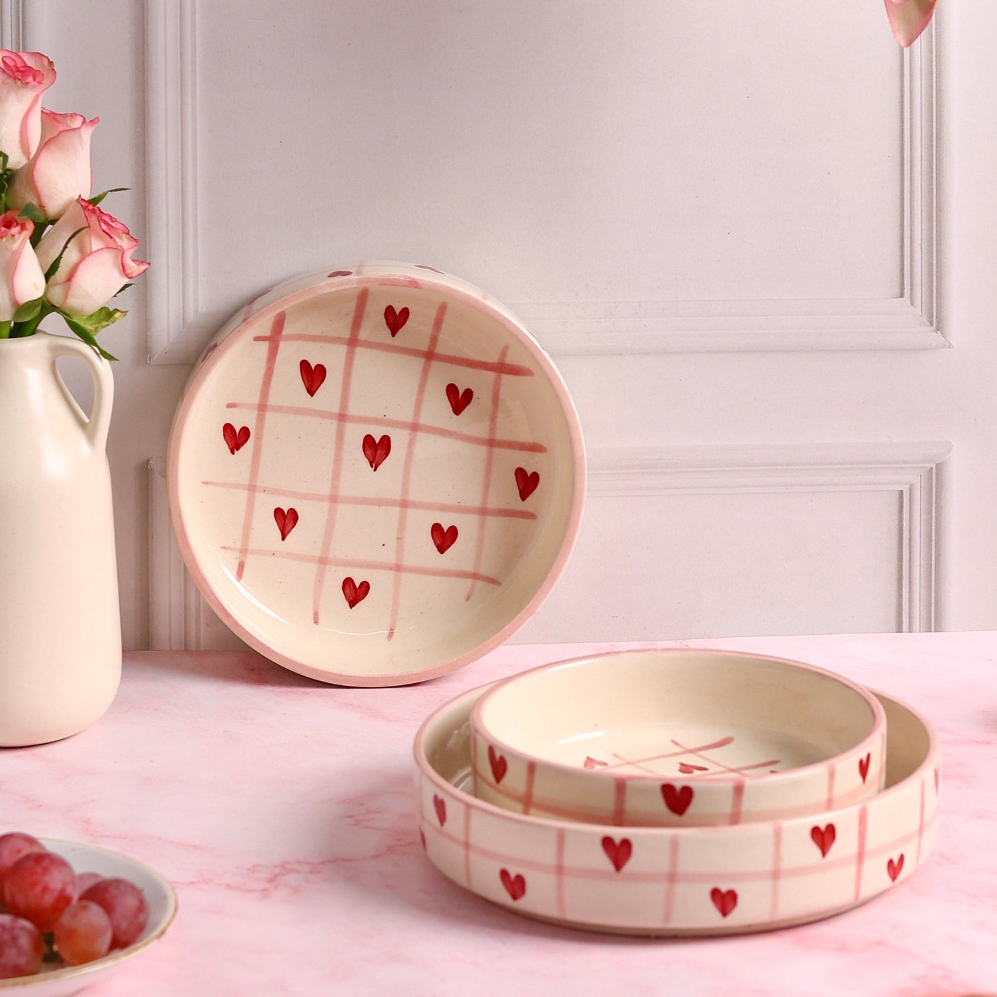 Beating Heart 3 Piece Nesting Flat Bowl Set