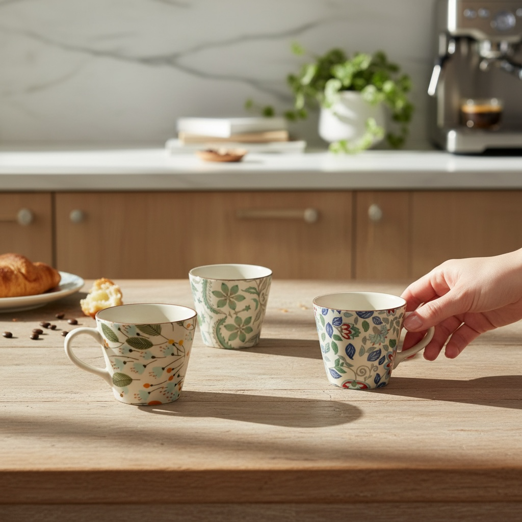 Printed Espresso Cups - Pack of 4