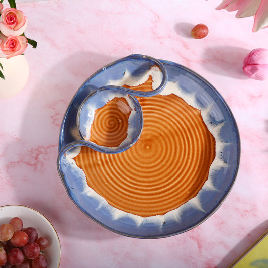 Priscilla Studio Pottery Chip and Dip Platter Large