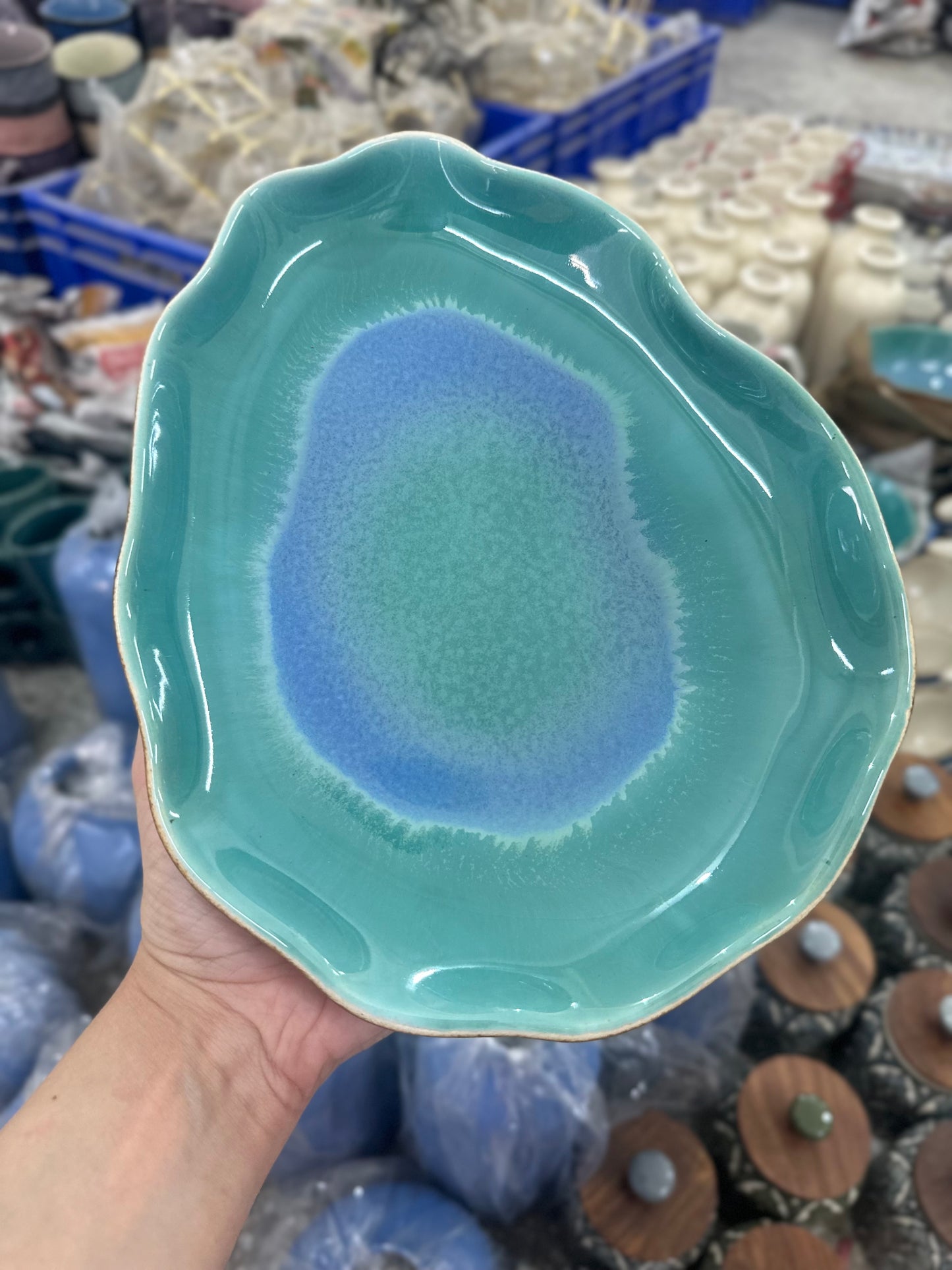 Ocean Whisper Studio Pottery Serving Platter