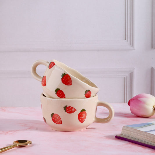 Strawberry Fields Handmade Wide Mug - Pack of one