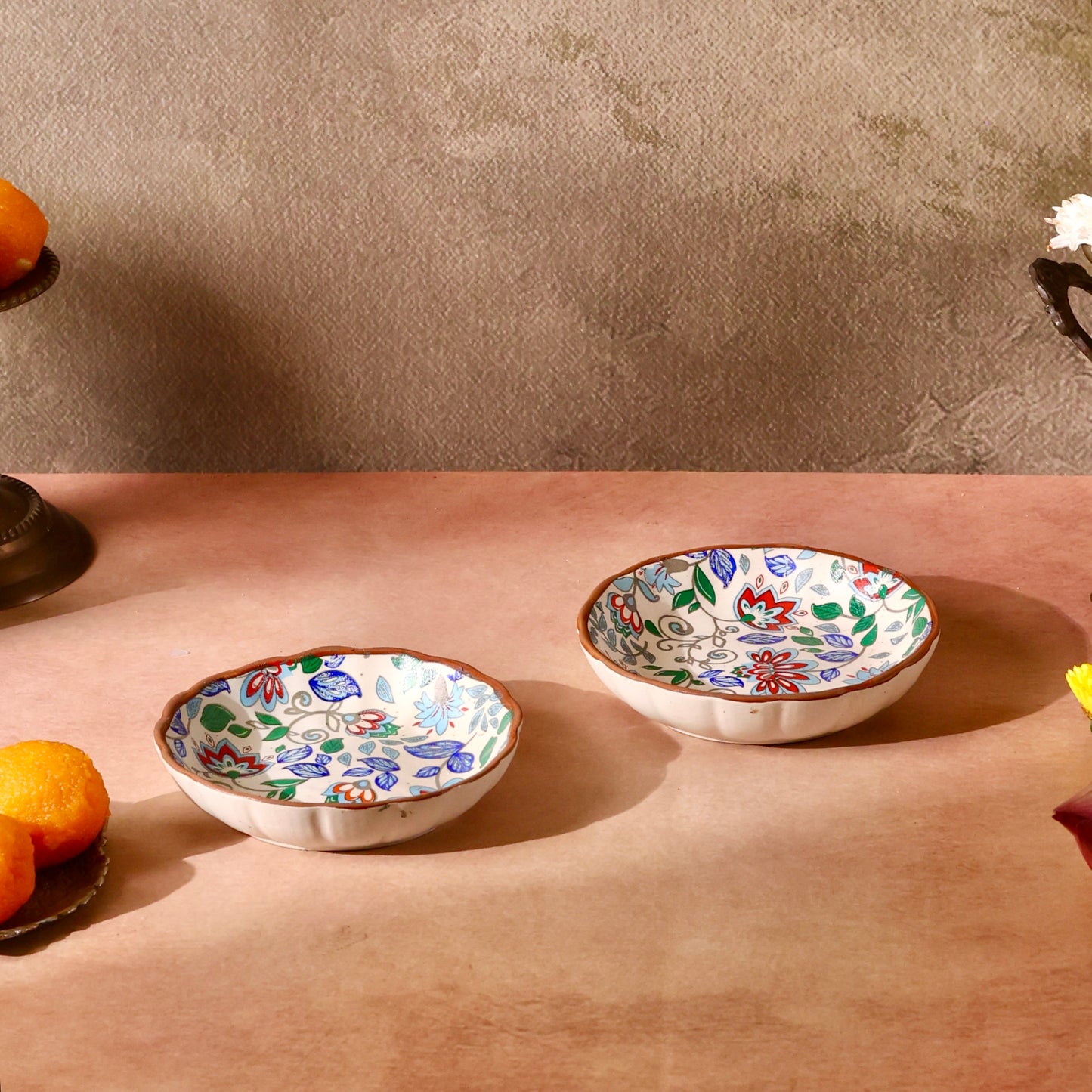 Kamal Bagh Scalloped Mini Bowls - Set of 2