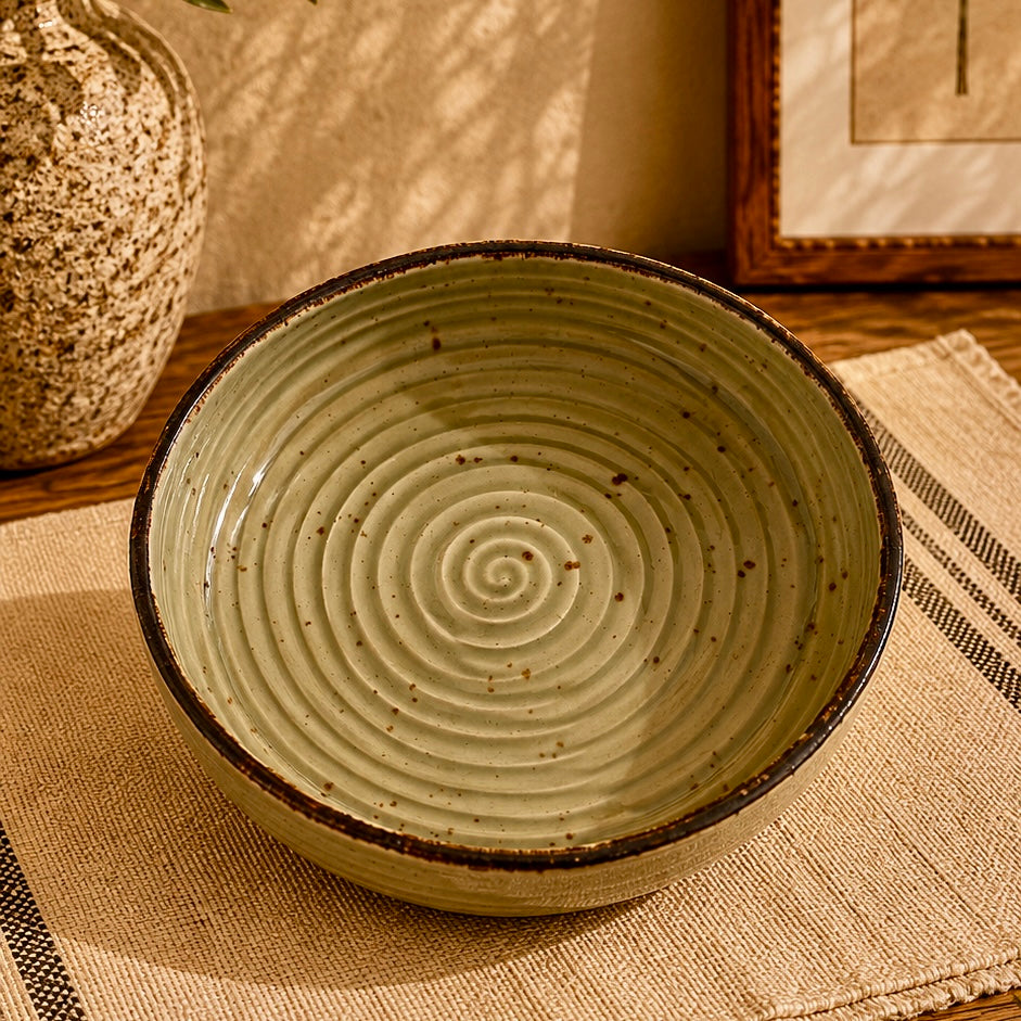 Adah Large Studio Pottery Flat Serving Bowl