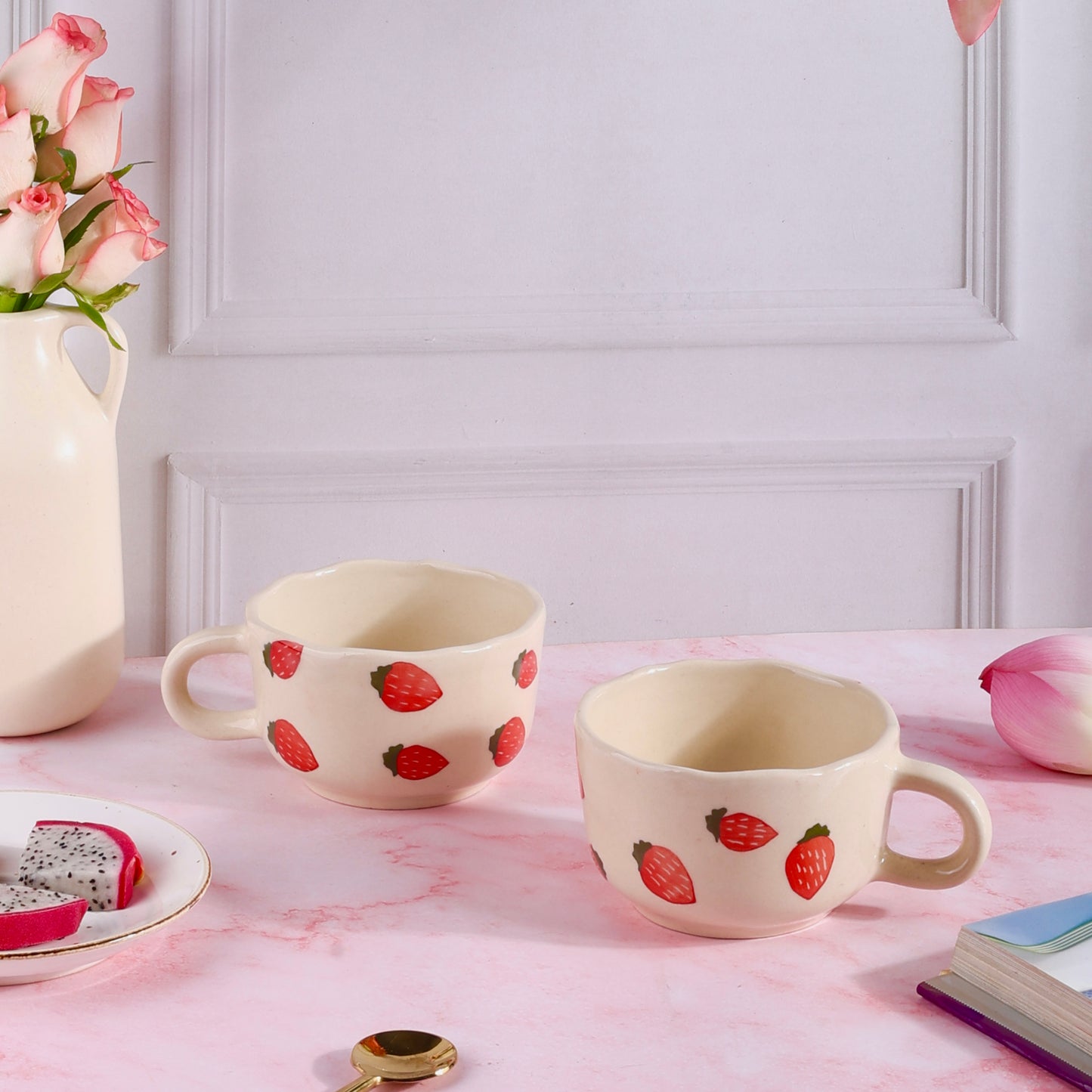Strawberry Fields Handmade Wide Mug - Pack of one