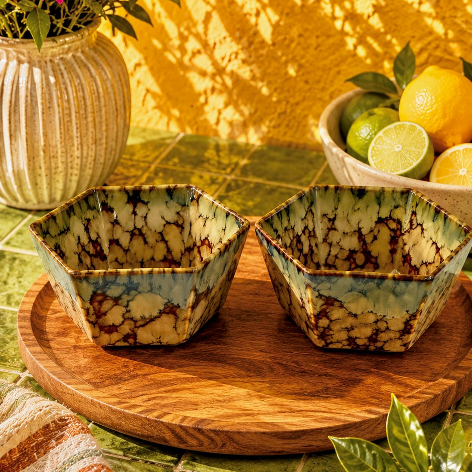 Hazel Studio Pottery Hexagon Snack Bowl - Set of 2