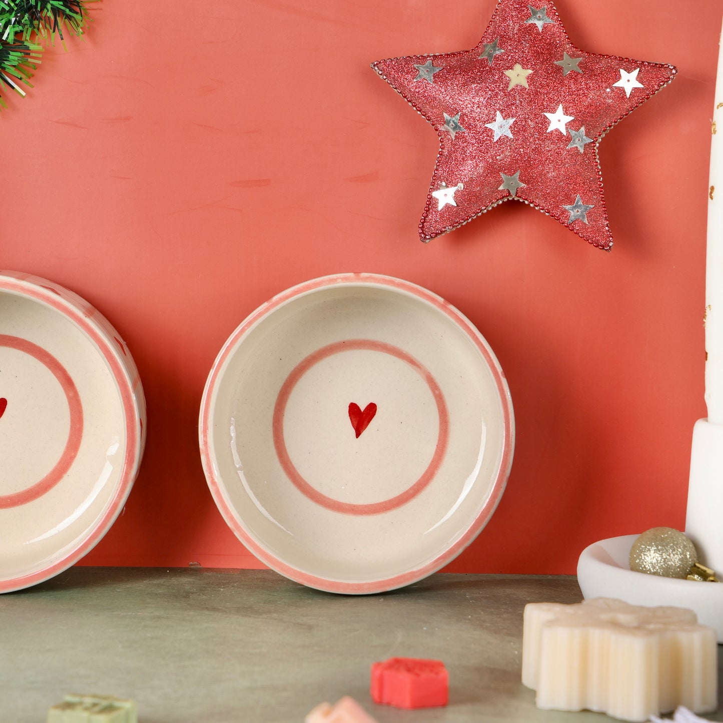 Beating Heart Handpainted Flat Bowl