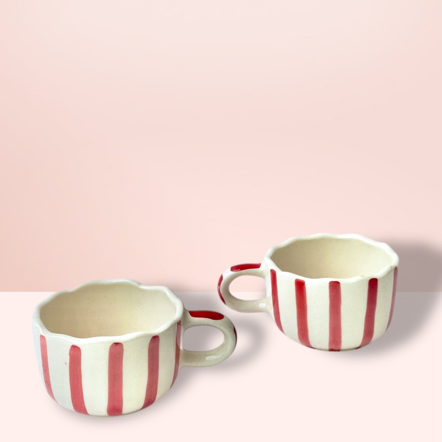 Red Whimsical Stripes Mug - Set of 2