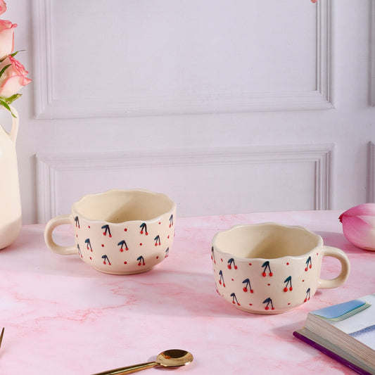 Cheeky Cherry Handmade Wide Mug - Pack of one