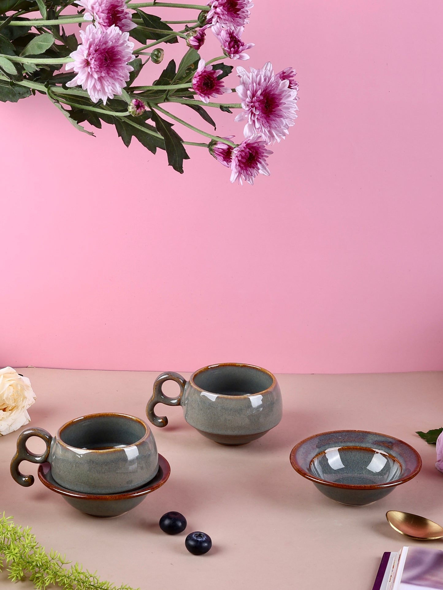 Kira Contemporary Cup and Saucer Small - Set of 2