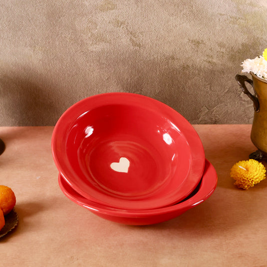 Red Beating Heart Pasta Plate