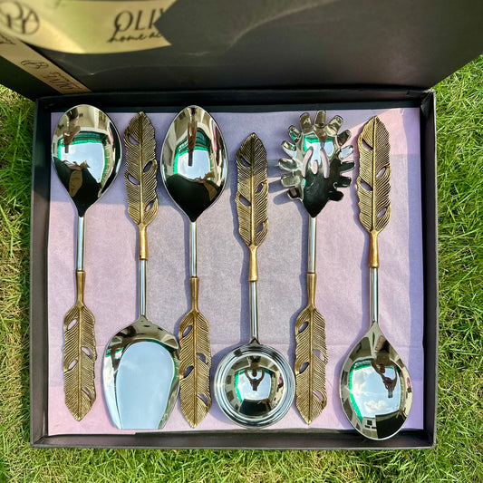 Echoes of Feather Serving Spoon Set of 6 pieces