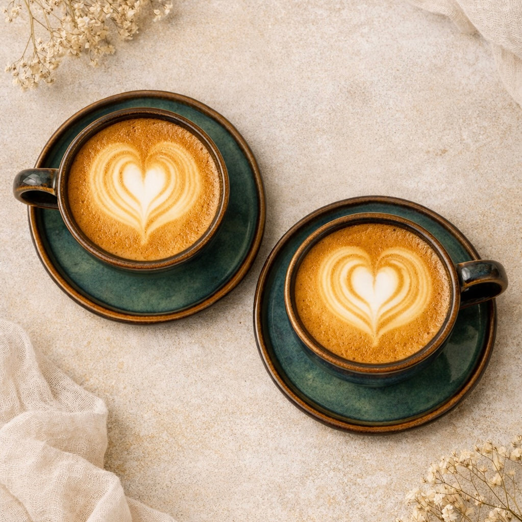 Kira Wide Cappuccino Cup and Saucer