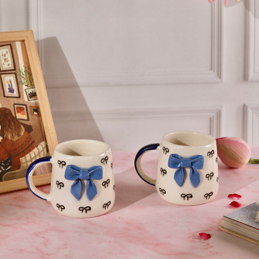 Azure Bow Mug - Set of 2