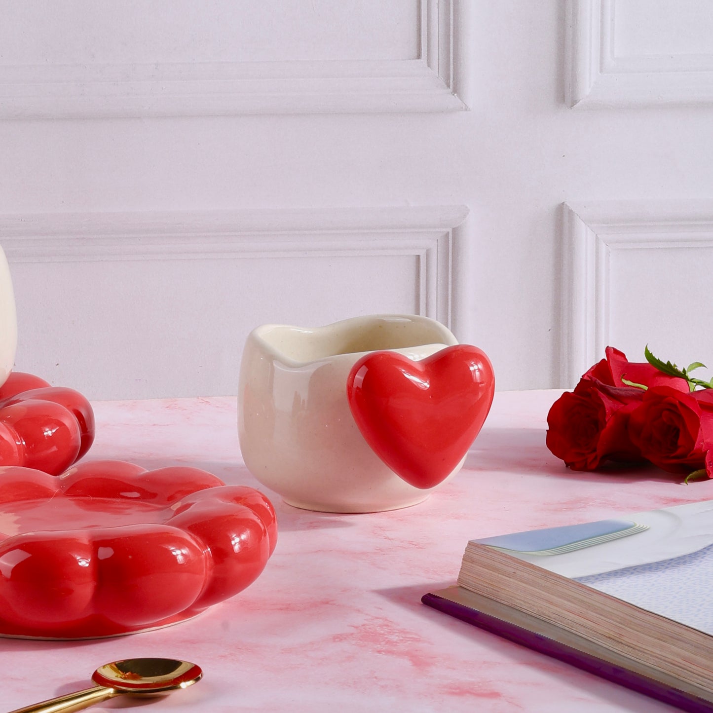 Heart Cloud Whimsical Cup & Saucer Set - Enchanting Collection