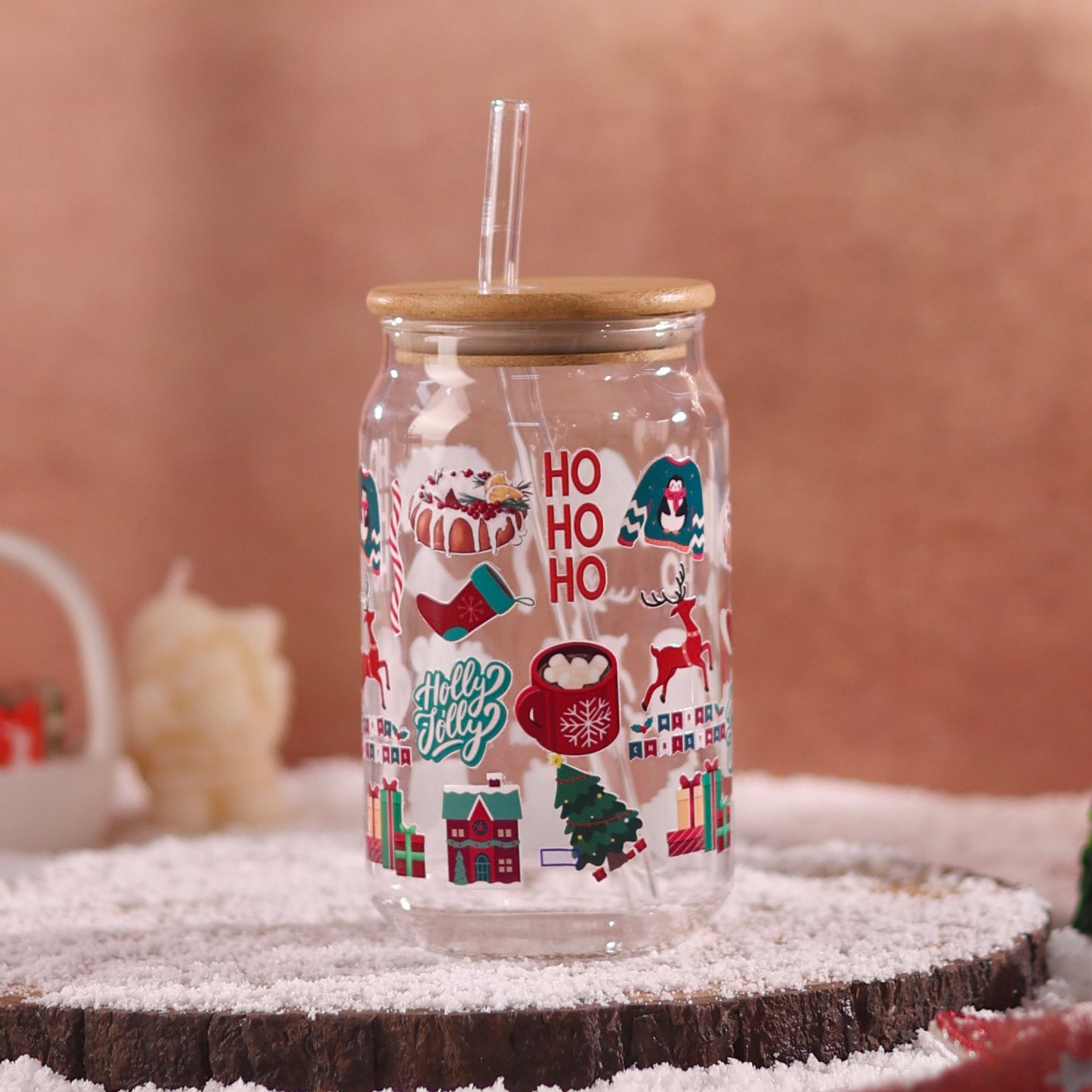 Hohoho Christmas Sipper with UV DTF Sticker