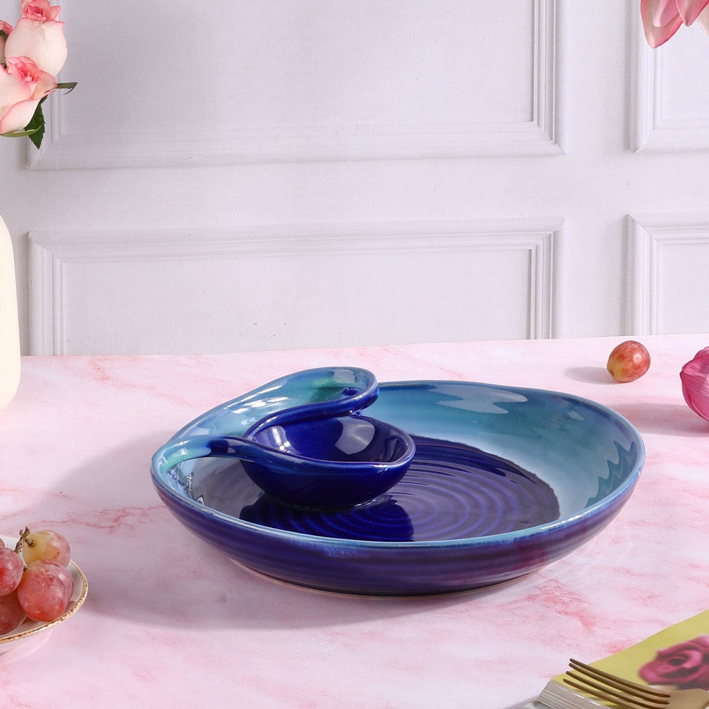 Valerie Studio Pottery Chip and Dip Platter Large