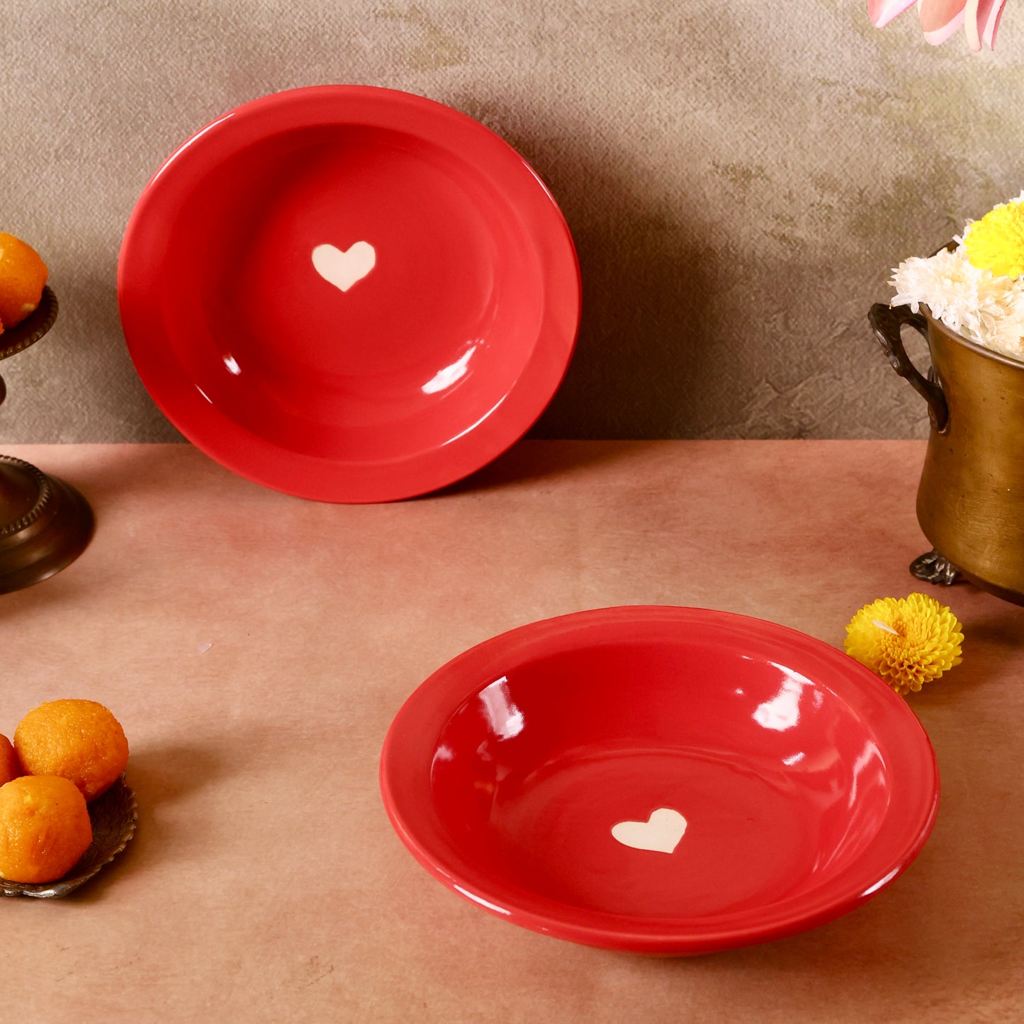 Red Beating Heart Pasta Plate