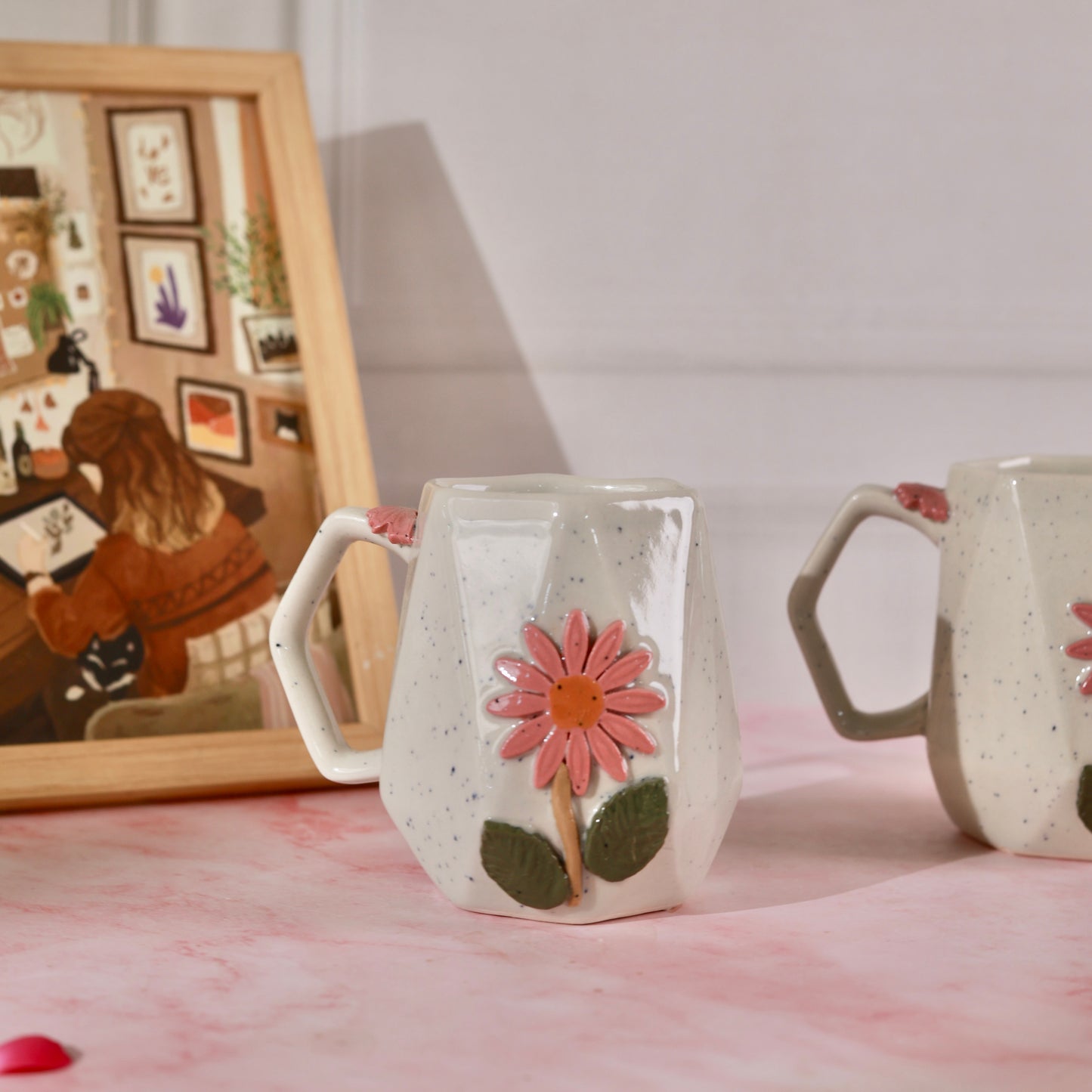 Zinnia Flower Mug - Set of 2