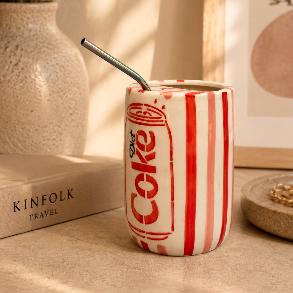 Diet Coke Sipper - with stainless steel straw