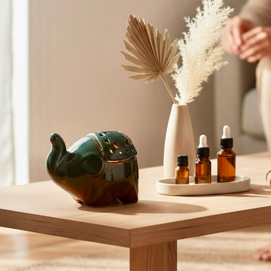 Studio Pottery Elephant T-light Holder