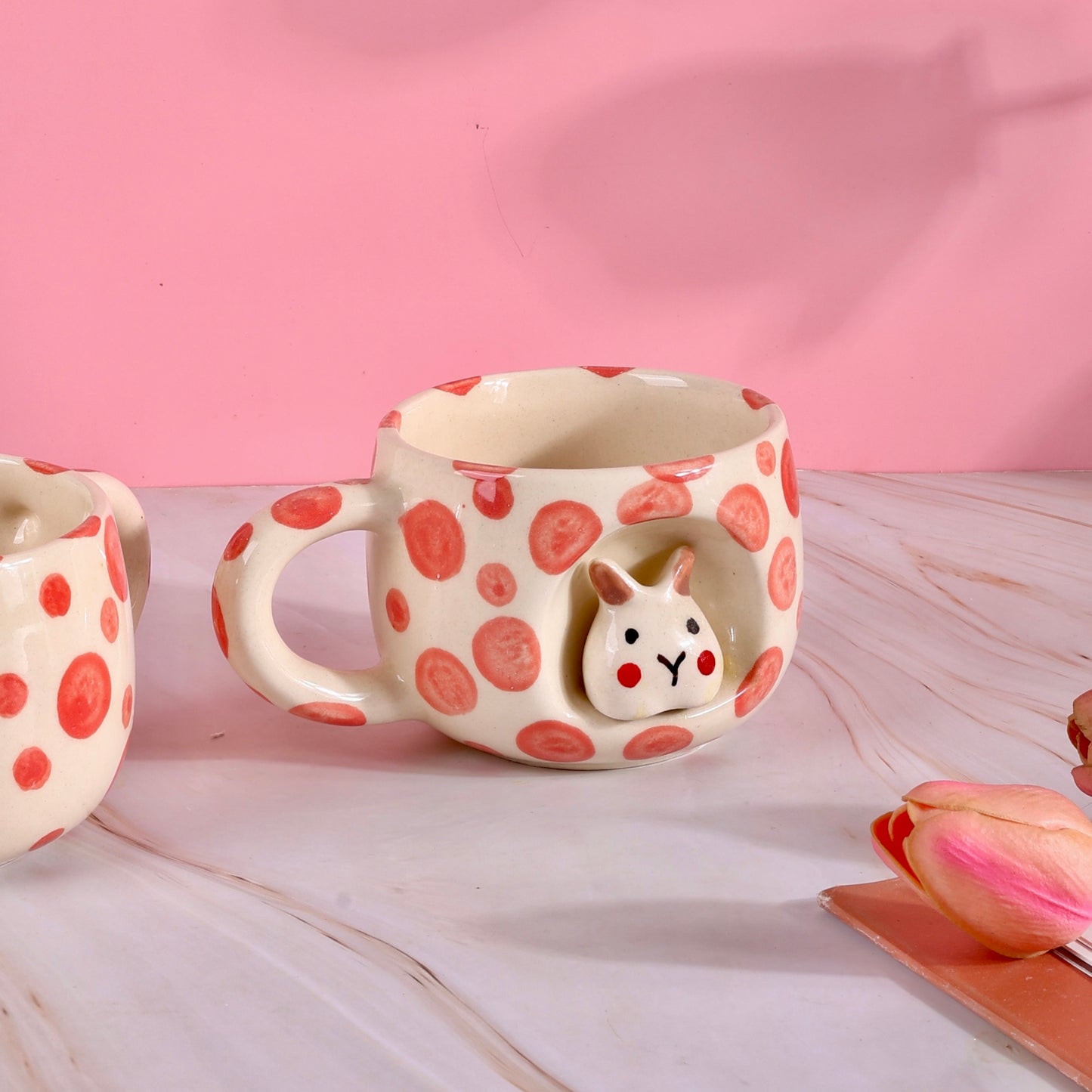 Pixie 4D Bunny Polka Mugs - Set of 2