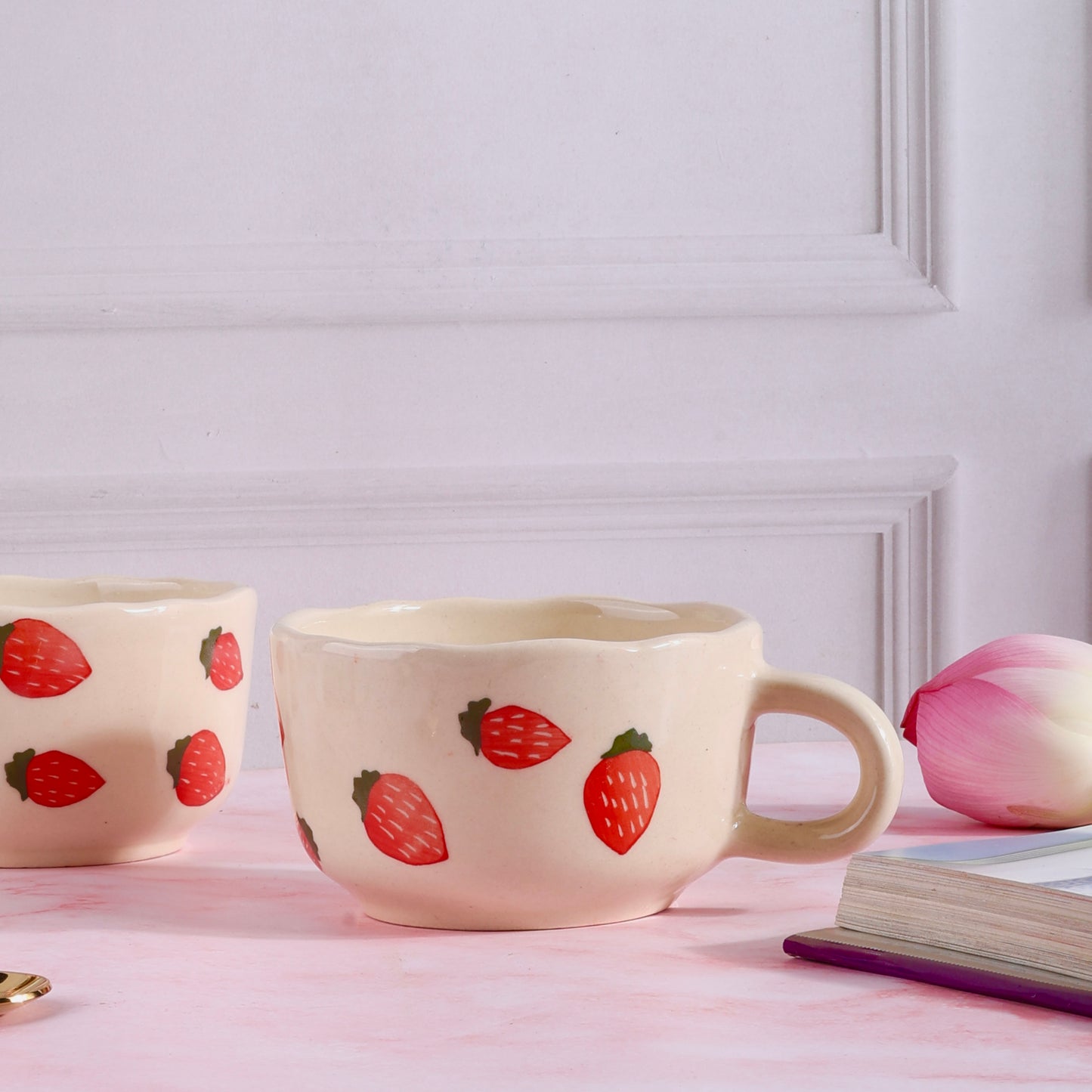 Strawberry Fields Handmade Wide Mug - Pack of one