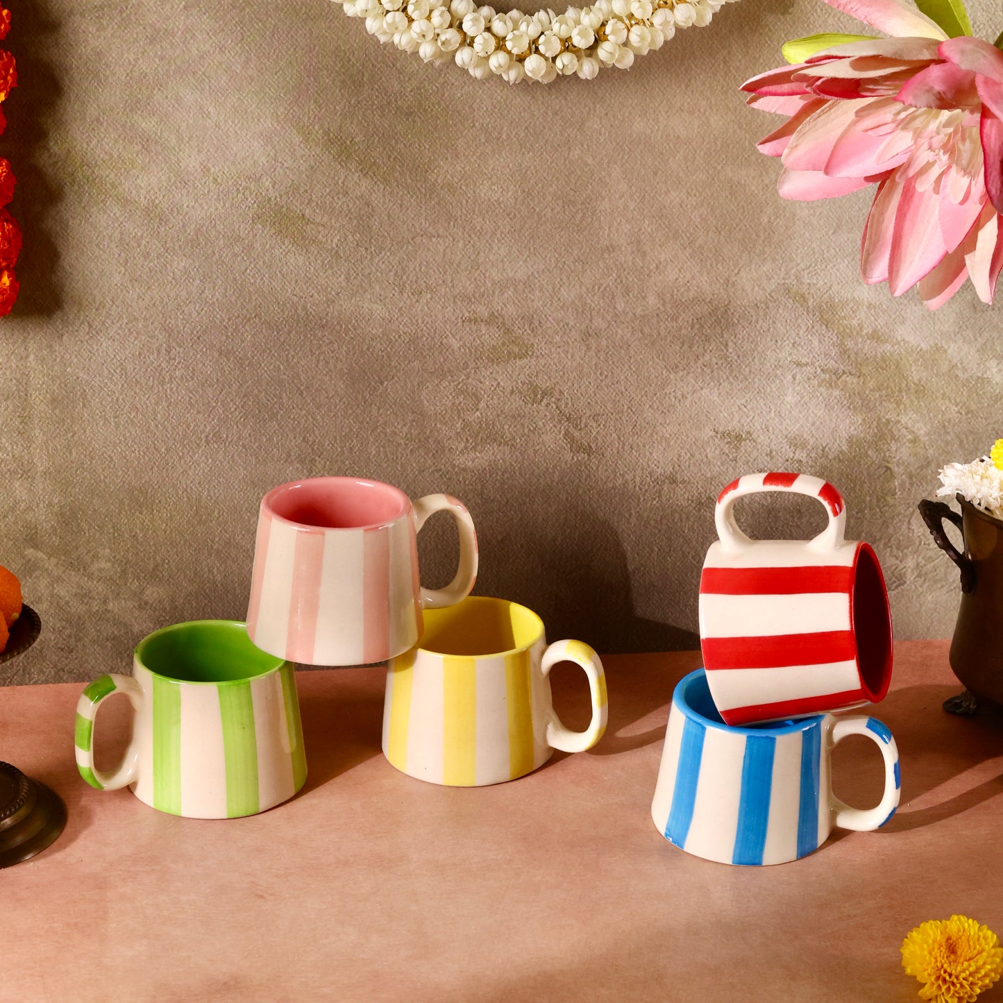 The Zen Stripe Mug Set of 5
