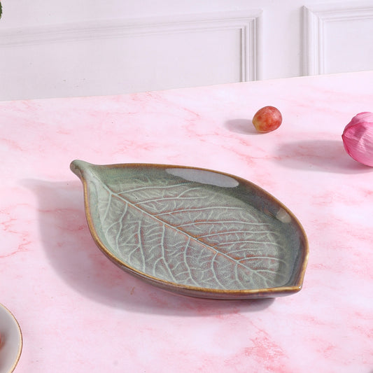 Studio Pottery Hazel Leaf Platter