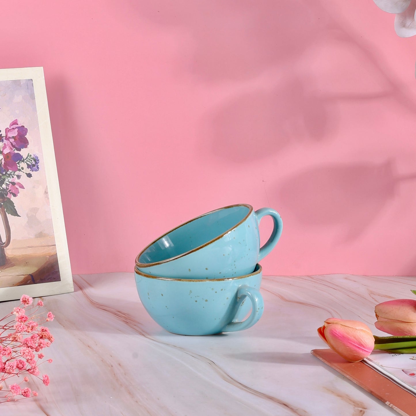 Blue Chic Gigi Wide Cappuccino Mug