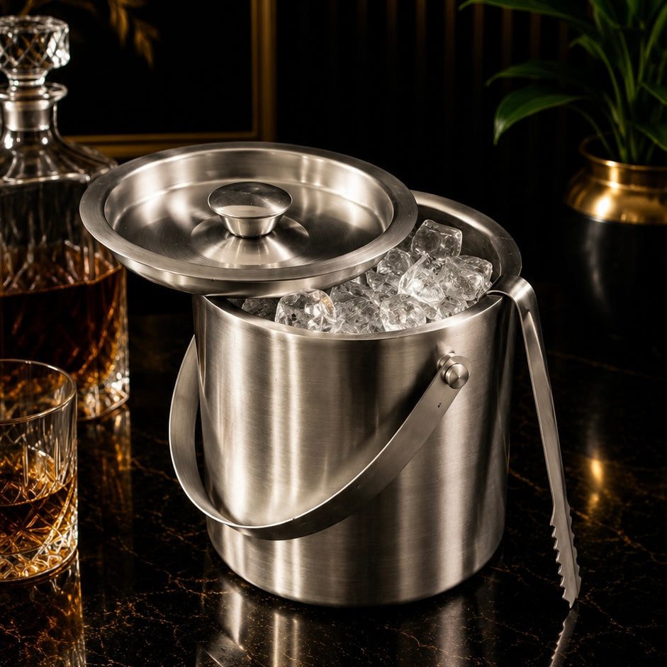 Arctic Seal Airtight Stainless Steel Ice Bucket with Tong