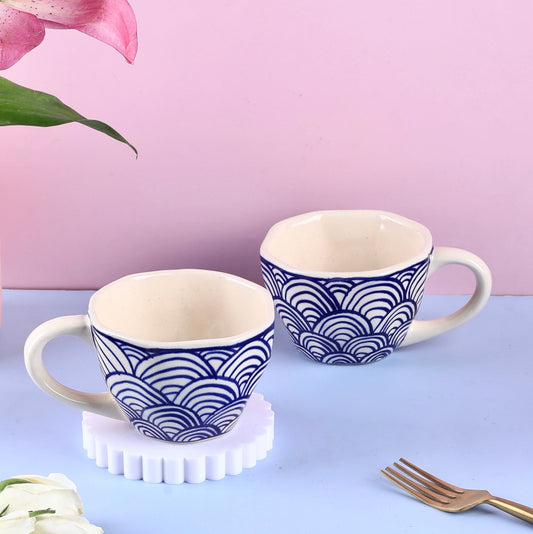 Blue Rainbow Handmade Mug - Set of 2