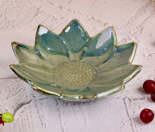 Green Sunflower Platter Small