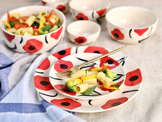 Red Poppy Dinner Plate