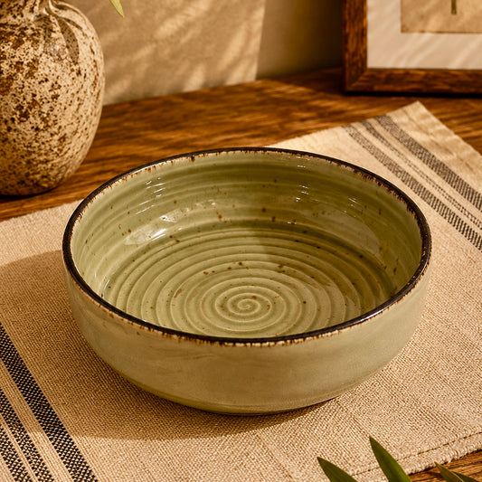 Adah Large Studio Pottery Flat Serving Bowl