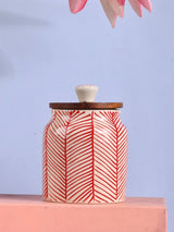 Chevron Handpainted Airtight Ceramic Jars