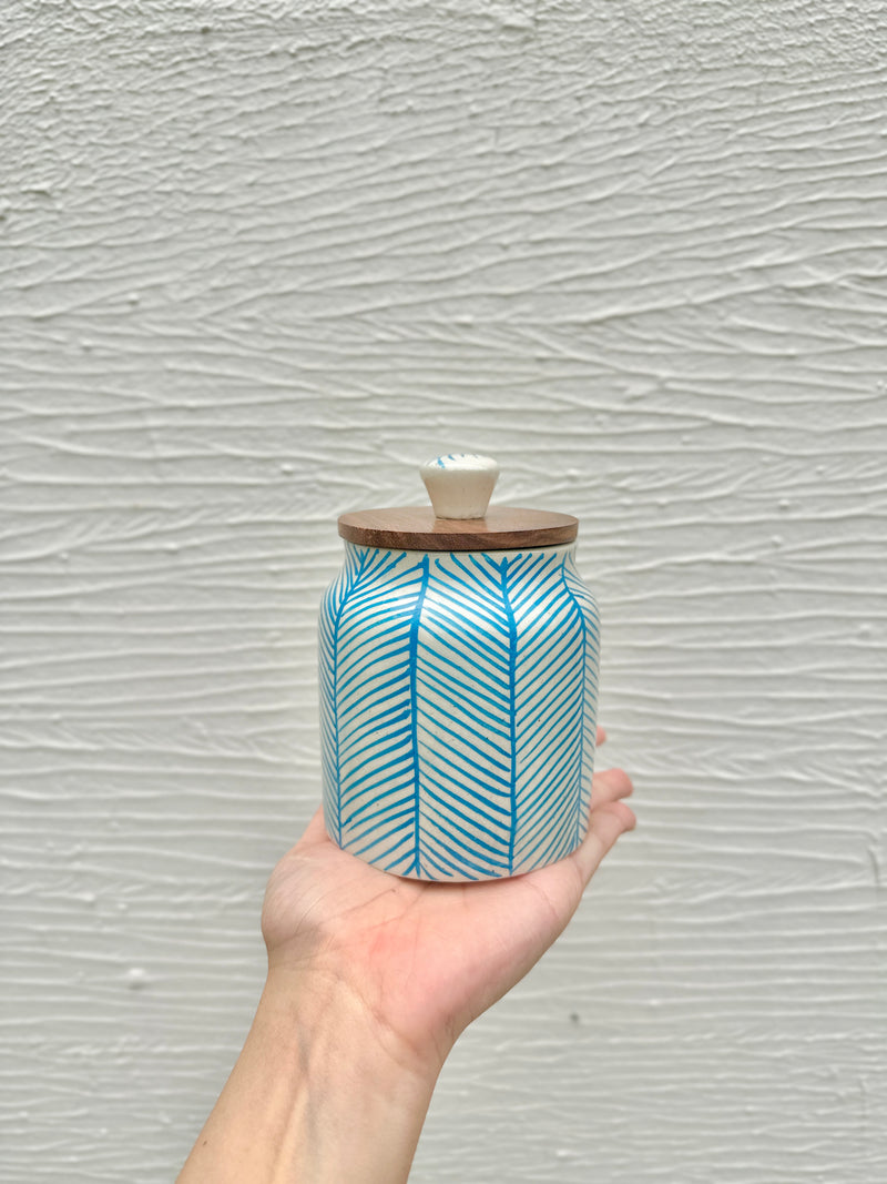 Chevron Handpainted Airtight Ceramic Jars