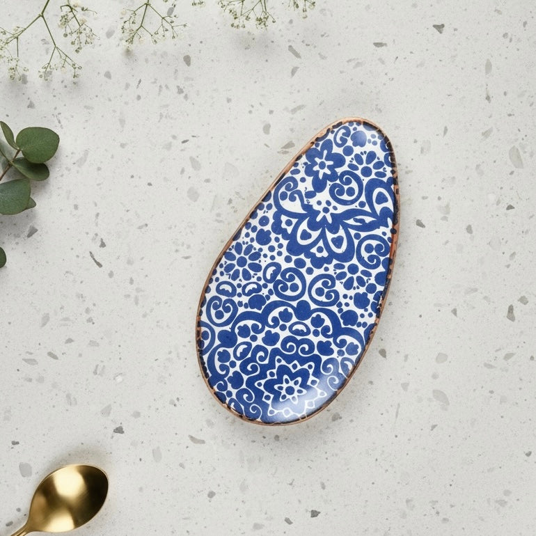 Blue Phool Bagh Small Almond Plate