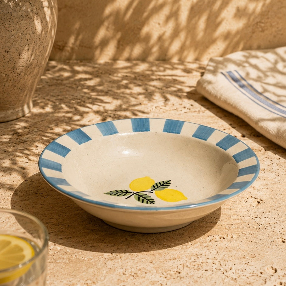 Citrus Stripes Amalfi Pasta Plate - Pack of one