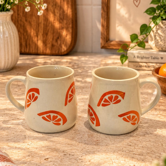 Orange Slice mug - Set of 2