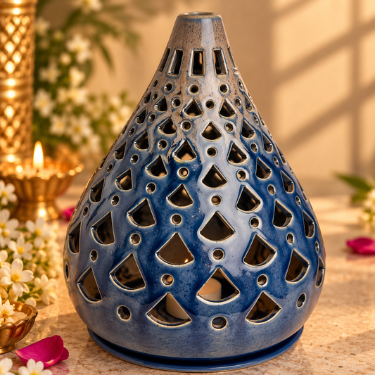 Midnight Mirage Large Cutwork Tea Light Holder
